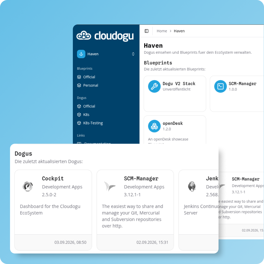 Schematische Darstellung des EcoSystem mit integrierten Tools und Infrastruktur-Optionen. Der Bereich Infrastruktur ist hervorgehoben.